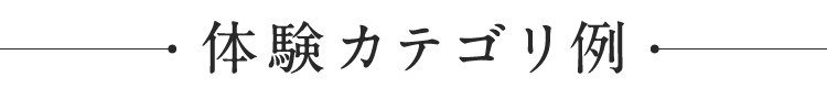 体験カテゴリ例