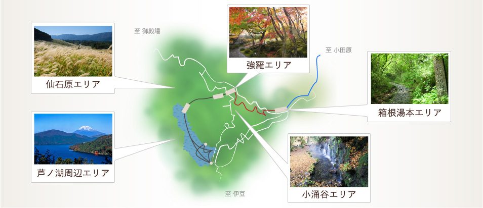 箱根の簡易マップ